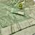 Pista zari woven banarasi silk blend traditional saree with blouse piece