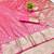 Pink zari woven banarasi silk blend traditional saree with blouse piece