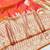 Orange zari woven banarasi silk blend traditional saree with blouse piece