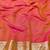 Orange zari woven banarasi silk blend traditional saree with blouse piece