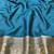 Navy blue zari woven banarasi silk blend traditional saree with blouse piece
