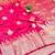 Rani pink zari woven banarasi silk blend traditional saree with blouse piece