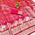 Rani zari woven banarasi silk blend traditional saree with blouse piece
