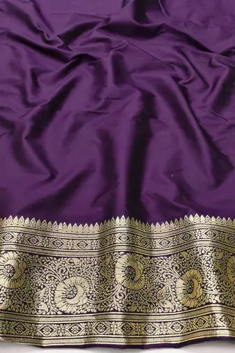 Wine zari woven silk blend traditional saree with blouse piece