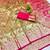 Lime zari woven banarasi silk blend traditional saree with blouse piece
