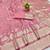 Pink zari woven banarasi silk blend traditional saree with blouse piece