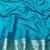Blue zari woven banarasi silk blend traditional saree with blouse piece