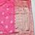 Pink zari woven banarasi silk blend traditional saree with blouse piece