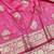 Pink zari woven banarasi silk blend traditional saree with blouse piece