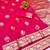 Pink zari woven banarasi silk blend traditional saree with blouse piece