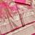 Pink zari woven banarasi silk blend traditional saree with blouse piece