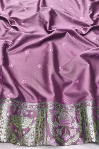 Wine zari woven patola silk blend traditional saree with blouse piece