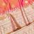Peach pink zari woven banarasi silk blend traditional saree with blouse piece