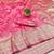 Pink zari woven banarasi silk blend traditional saree with blouse piece