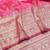 Pink zari woven banarasi silk blend traditional saree with blouse piece
