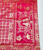 Rani zari woven patola silk blend traditional saree with blouse piece