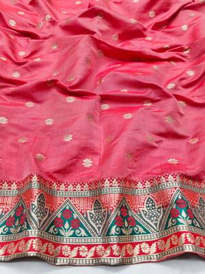 Blue zari woven silk blend traditional saree with blouse piece 4
