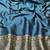 Navy blue zari woven banarasi silk blend traditional saree with blouse piece