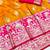 Mustard zari woven banarasi silk blend traditional saree with blouse piece