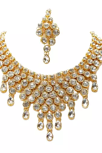 Uncut Kundan Raani Haar Elegant Necklace Set