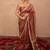 brown kota tissue silk saree with gota work pallu