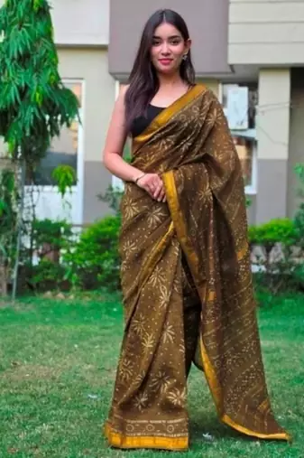 green maheshwari silk saree
