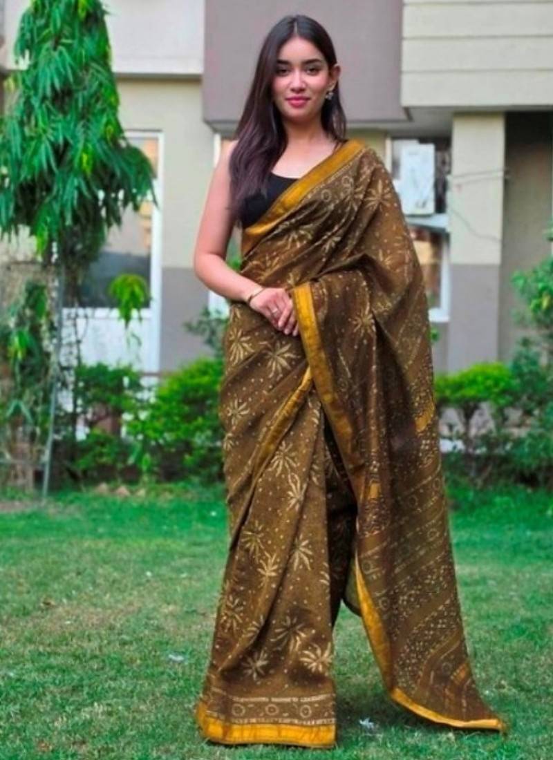 green maheshwari silk saree