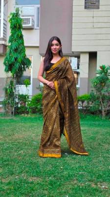 green maheshwari silk saree 5