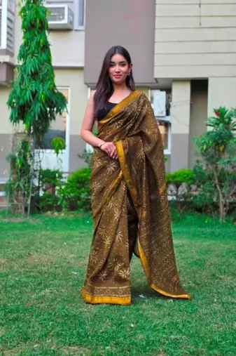 green maheshwari silk saree