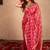 pink striped silk linen saree with unstitched blouse