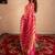 pink striped silk linen saree with unstitched blouse
