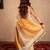 white linen saree with golden border