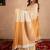 white linen saree with golden border