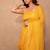 yellow kota silk saree with mirror work