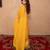 yellow kota silk saree with mirror work