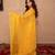 yellow kota silk saree with mirror work