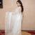 white floral gota patti work kota silk saree with unstitched blouse