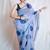 blue kota doria saree with unstitched