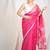 printed pink kota doria saree
