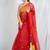 ruby radiance red embroidered kota doria saree
