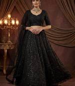 Black Net Embroidered Lehengas