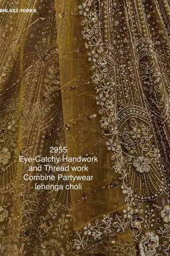 Mehendi Net Embroidered Lehengas
