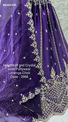 Purple Satin Hand Woven Lehengas 3