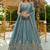 Cobalt Blue Satin Hand Woven Lehengas