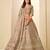 Dark Beige Art Silk Embroidered Lehengas