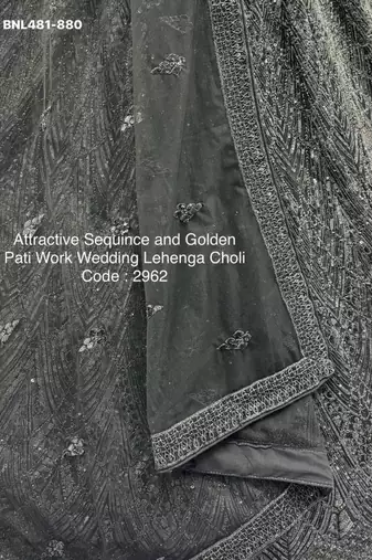 Black Net Embroidered Lehengas