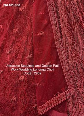 Maroon Net Embroidered Lehengas 2