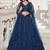 Teal Blue Net Embroidered Lehenga Set