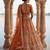 Orange Silk Blend Embroidered Lehenga Set