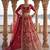 Red Silk Blend Embroidered Lehenga Set